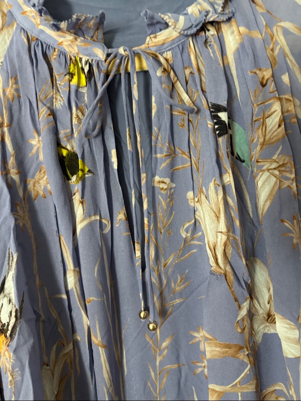 Banana Republic Lavender Bird-Print Peasant Blouse - Picture 4 of 5